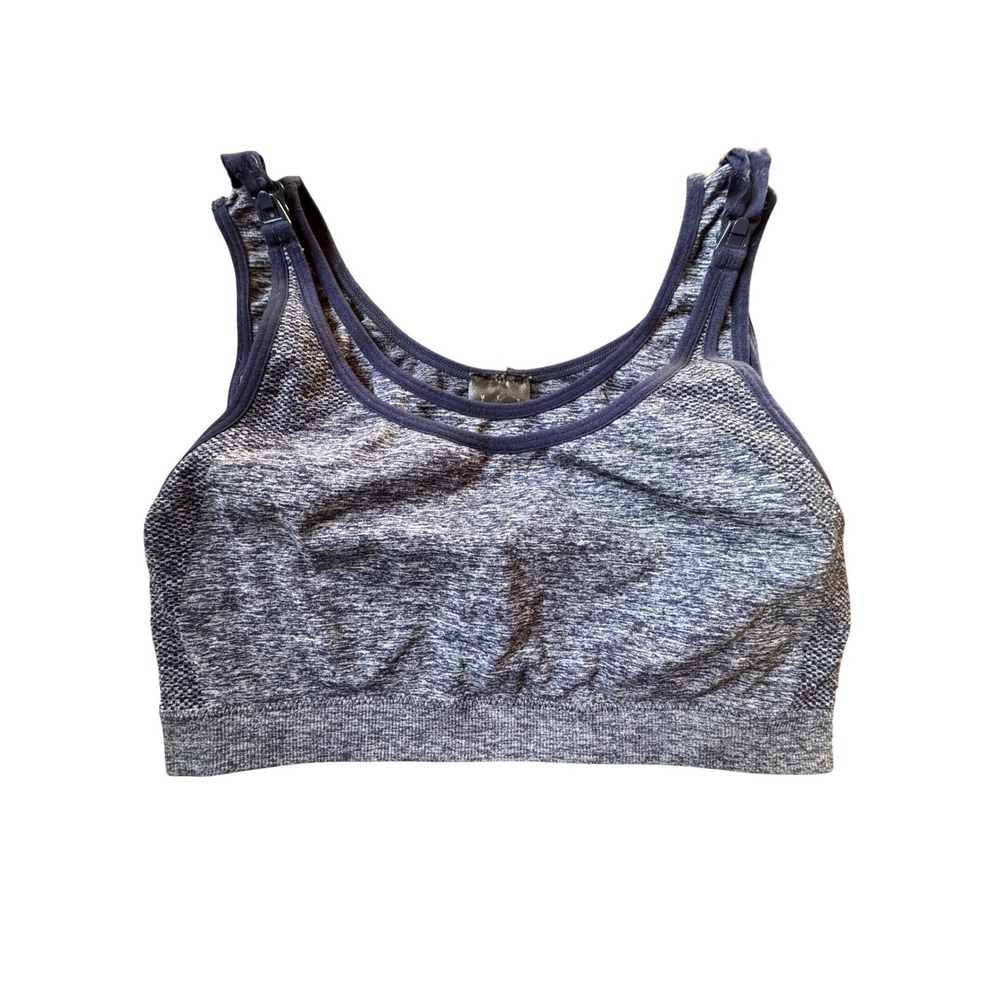 UC Maternity Heather Seamless Sports Bra Navy Blue Workout Fitness Athletic‎